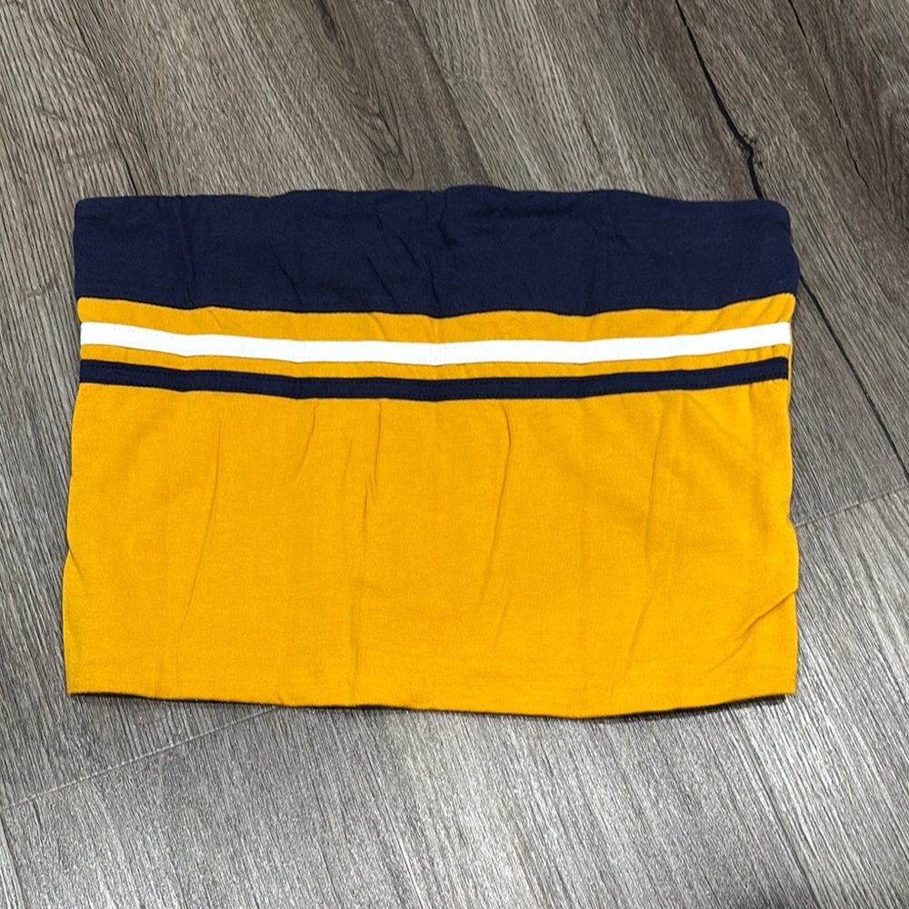 Yellow and Navy Tube Top